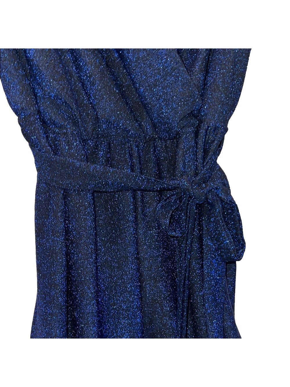 Bold & Chic Navy Blue “Sparkle”Sleeveless Jumpsuit, Plus Size 2X - Picture 6 of 10